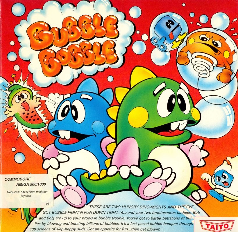 Bubble Bobble box art for Sega Game Gear